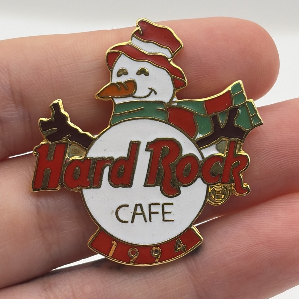 Vintage 1994‎ Hard Rock Cafe Snowman Winter Snow Holidays Lapel Hat Pin